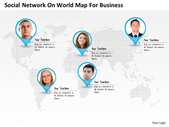 Business Diagram Social Network On World Map For Business Presentation Template Business Diagram Social Network On World Map For Business Presentation Template