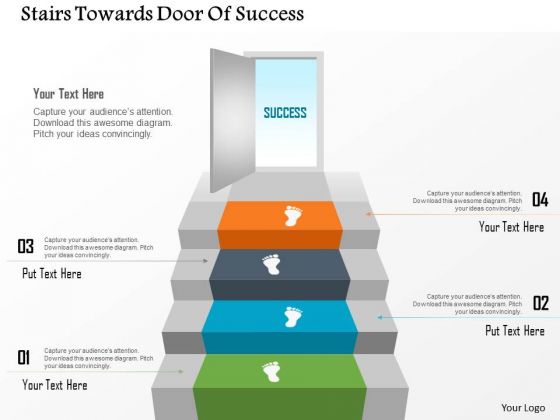 Business Diagram Stairs Towards Door Of Success Presentation Template