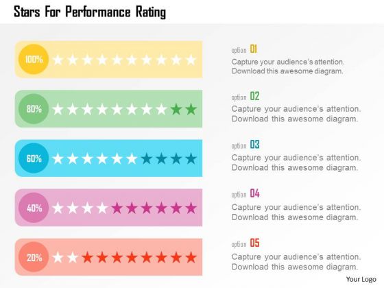 Business Diagram Stars For Performance Rating Presentation Template