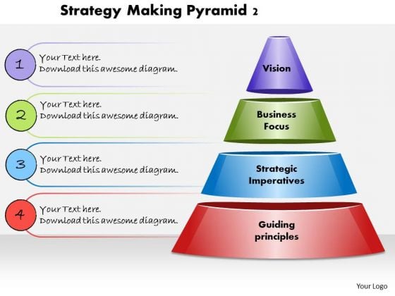 Business Diagram Strategy Making Pyramid 2 PowerPoint Ppt Presentation
