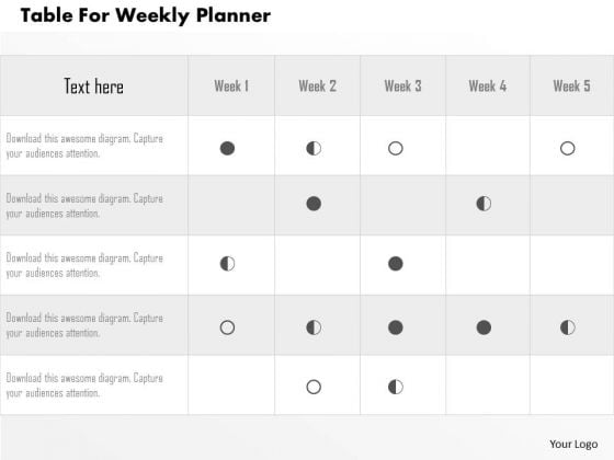 Business Diagram Table For Weekly Planner Presentation Template Business Diagram Table For Weekly Planner Presentation Template