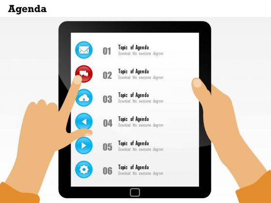business diagram tablet in