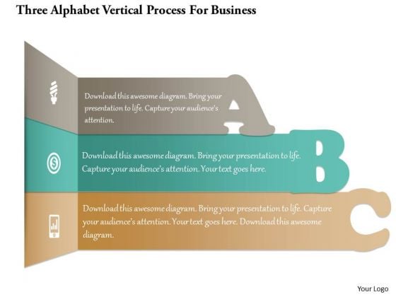 Business Diagram Three Alphabet Vertical Process For Business PowerPoint Template Business Diagram Three Alphabet Vertical Process For Business PowerPoint Template