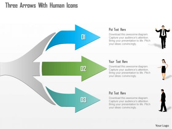Business Diagram Three Arrows With Human Icons Presentation Template Business Diagram Three Arrows With Human Icons Presentation Template