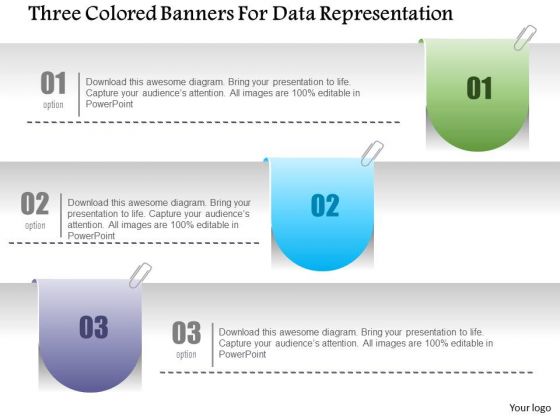 Business Diagram Three Colored Banners For Data Representation Presentation Template Business Diagram Three Colored Banners For Data Representation Presentation Template