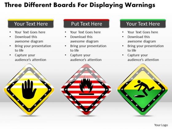 Business Diagram Three Different Boards For Displaying Warnings Presentation Template Business Diagram Three Different Boards For Displaying Warnings Presentation Template