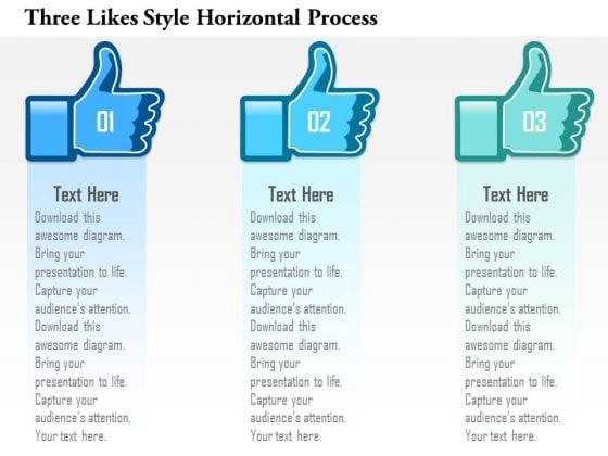 Business Diagram Three Likes Style Horizontal Process Presentation Template Business Diagram Three Likes Style Horizontal Process Presentation Template