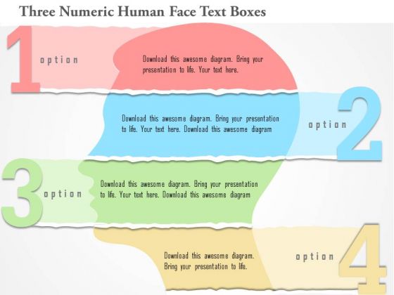 Business Diagram Three Numeric Human Face Text Boxes Presentation Template Business Diagram Three Numeric Human Face Text Boxes Presentation Template