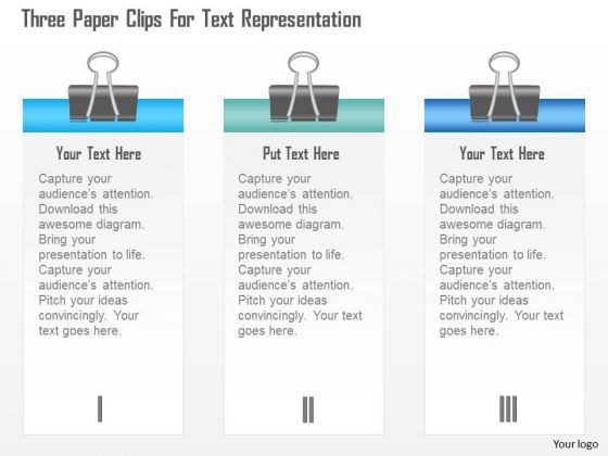 Business Diagram Three Paper Clips For Text Representation Presentation Template Business Diagram Three Paper Clips For Text Representation Presentation Template