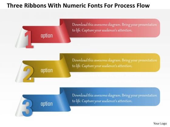 Business Diagram Three Ribbons With Numeric Fonts For Process Flow Presentation Template Business Diagram Three Ribbons With Numeric Fonts For Process Flow Presentation Template