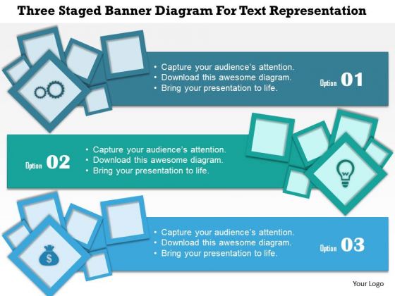Business Diagram Three Staged Banner Diagram For Text Representation Presentation Template Business Diagram Three Staged Banner Diagram For Text Representation Presentation Template