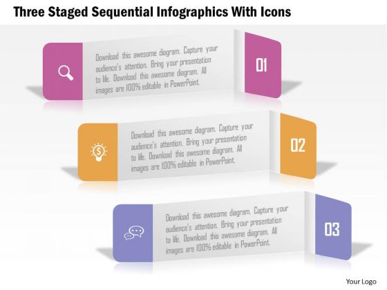 Business Diagram Three Staged Sequential Infographics With Icons PowerPoint Template Business Diagram Three Staged Sequential Infographics With Icons PowerPoint Template