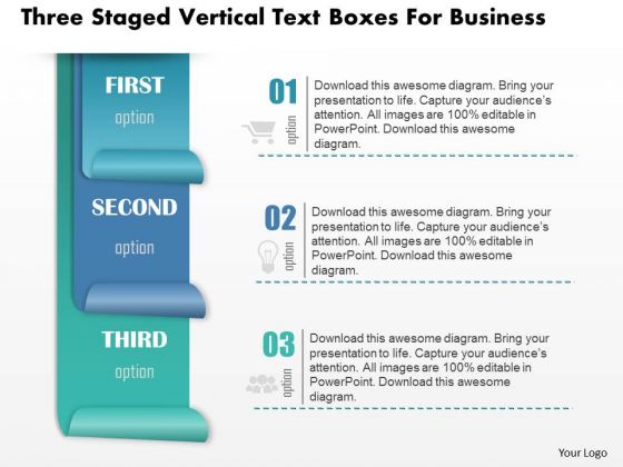 Business Diagram Three Staged Vertical Text Boxes For Business PowerPoint Slide Template Business Diagram Three Staged Vertical Text Boxes For Business PowerPoint Slide Template