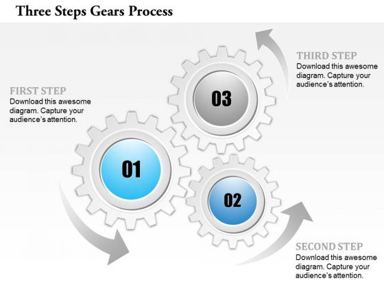 Business Diagram Three Steps Gears Process Presentation Template Business Diagram Three Steps Gears Process Presentation Template