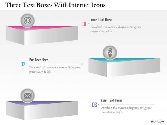 Business Diagram Three Text Boxes With Internet Icons Presentation Template Business Diagram Three Text Boxes With Internet Icons Presentation Template