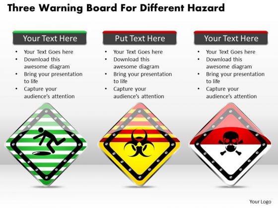 Business Diagram Three Warning Board For Different Hazard Presentation Template Business Diagram Three Warning Board For Different Hazard Presentation Template