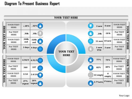 Business Diagram To Present Business Report Presentation Template