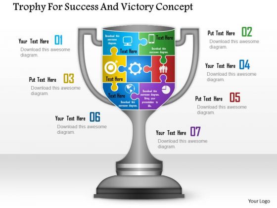 Business Diagram Trophy For Success And Victory Concept Presentation Template