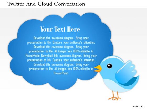 Business Diagram Twitter And Cloud Conversation Presentation Template Business Diagram Twitter And Cloud Conversation Presentation Template
