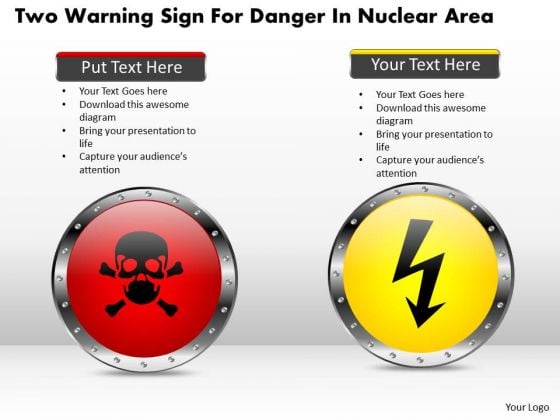 Business Diagram Two Warning Sign For Danger In Nuclear Area Presentation Template Business Diagram Two Warning Sign For Danger In Nuclear Area Presentation Template