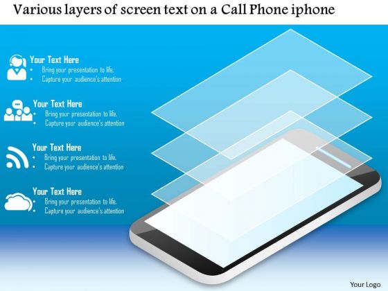 Business Diagram Various Layers Of Screen Text On A Call Phone Iphone Ppt Slide Business Diagram Various Layers Of Screen Text On A Call Phone Iphone Ppt Slide