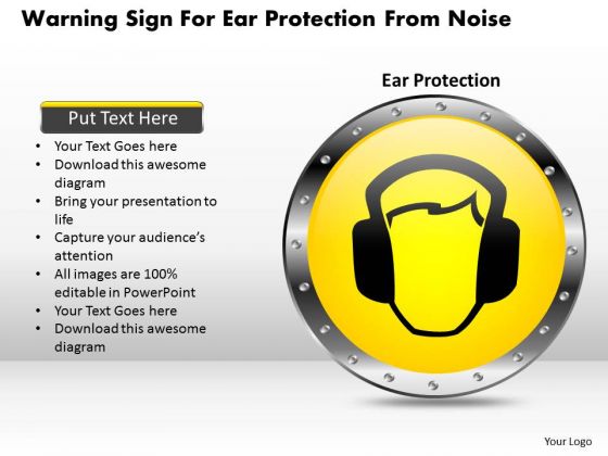 Business Diagram Warning Sign For Ear Protection From Noise Presentation Template Business Diagram Warning Sign For Ear Protection From Noise Presentation Template