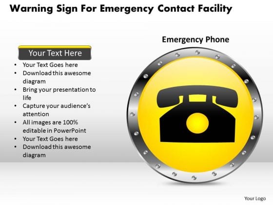 Business Diagram Warning Sign For Emergency Contact Facility Presentation Template Business Diagram Warning Sign For Emergency Contact Facility Presentation Template