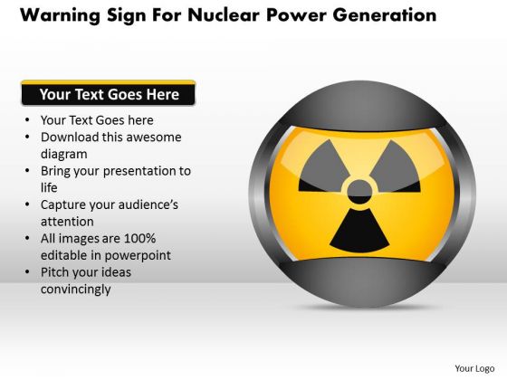 Business Diagram Warning Sign For Nuclear Power Generation Presentation Template Business Diagram Warning Sign For Nuclear Power Generation Presentation Template