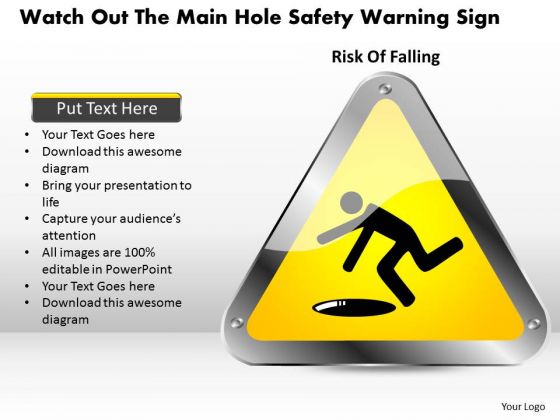 Business Diagram Watch Out The Main Hole Safety Warning Sign Presentation Template Business Diagram Watch Out The Main Hole Safety Warning Sign Presentation Template
