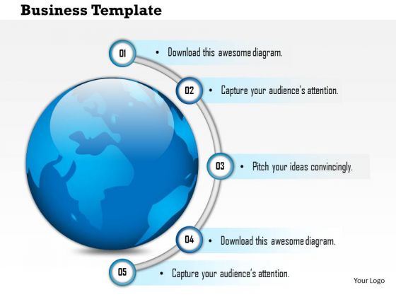 Business Diagram With Globe And Four Staged Road Map Presentation Template Business Diagram With Globe And Four Staged Road Map Presentation Template