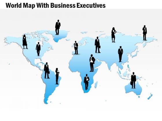 Business Diagram World Map With Business Executives Presentation Template Business Diagram World Map With Business Executives Presentation Template