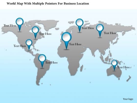Business Diagram World Map With Multiple Pointers For Business Location Presentation Template Business Diagram World Map With Multiple Pointers For Business Location Presentation Template