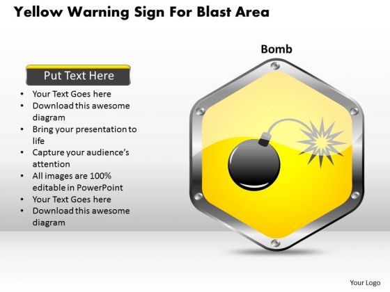 Business Diagram Yellow Warning Sign For Blast Area Presentation Template Business Diagram Yellow Warning Sign For Blast Area Presentation Template