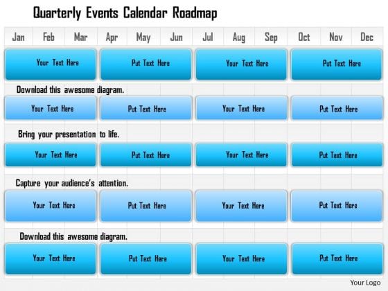 Business Framework Quarterly Events Calendar Roadmap PowerPoint Presentation