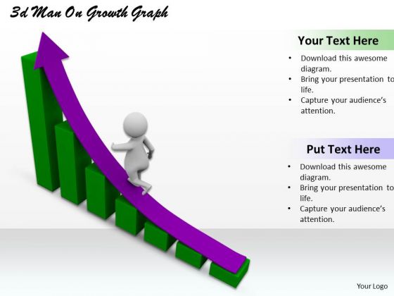 Business Growth Strategy 3d Man On Graph Character Business Growth Strategy 3d Man On Graph Character