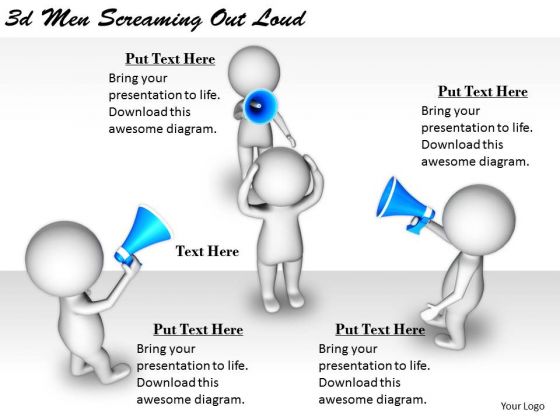 Business Growth Strategy 3d Men Screaming Out Loud Character Business Growth Strategy 3d Men Screaming Out Loud Character