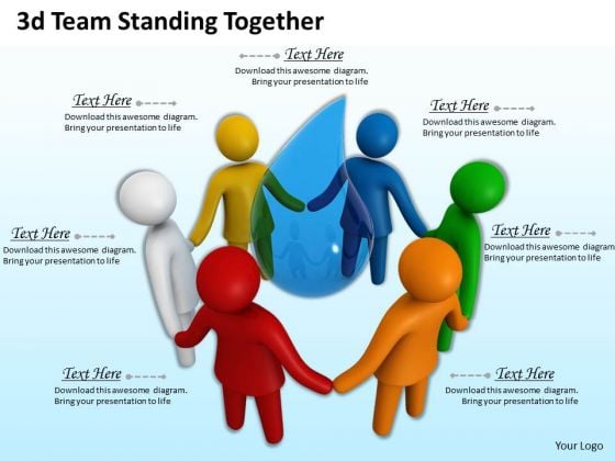 Business Growth Strategy 3d Team Standing Together Concepts Business Growth Strategy 3d Team Standing Together Concepts