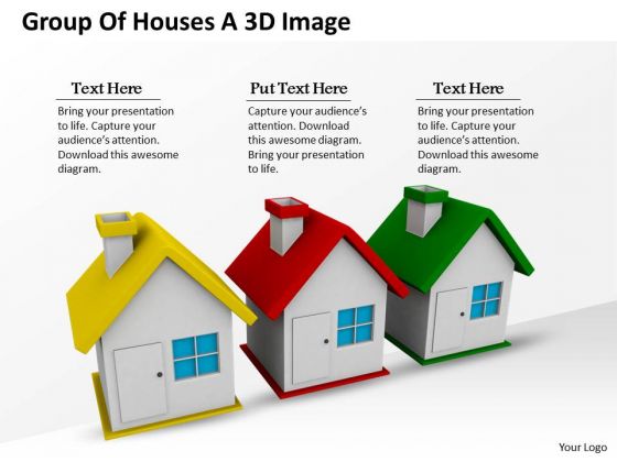 Business Growth Strategy Group Of Houses 3d Image Photos