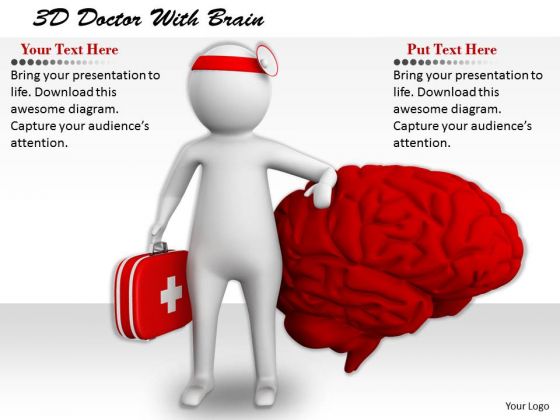 Business Integration Strategy 3d Doctor With Brain Character Models Business Integration Strategy 3d Doctor With Brain Character Models