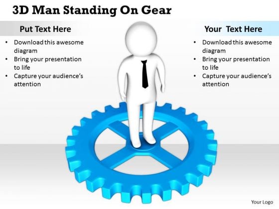 Business Integration Strategy 3d Man Standing Gear Adaptable Concepts Business Integration Strategy 3d Man Standing Gear Adaptable Concepts