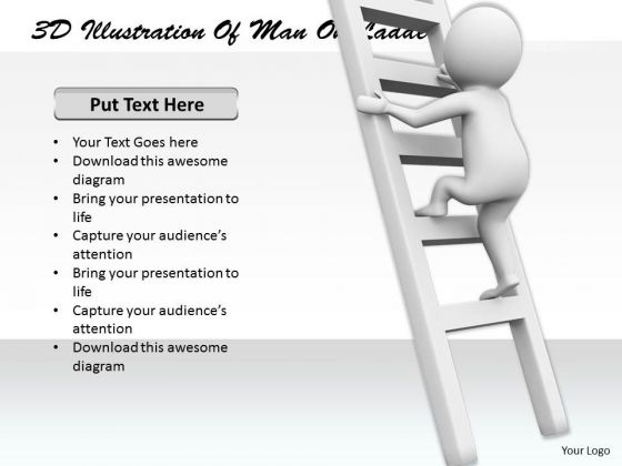 Business Intelligence Strategy 3d Illustration Of Man Ladder Concept Statement Business Intelligence Strategy 3d Illustration Of Man Ladder Concept Statement
