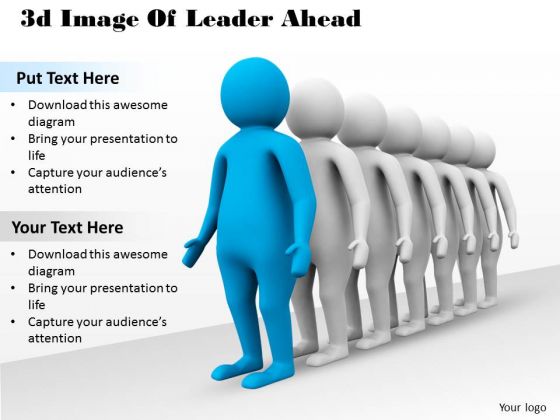 Business Intelligence Strategy 3d Image Of Leader Ahead Characters