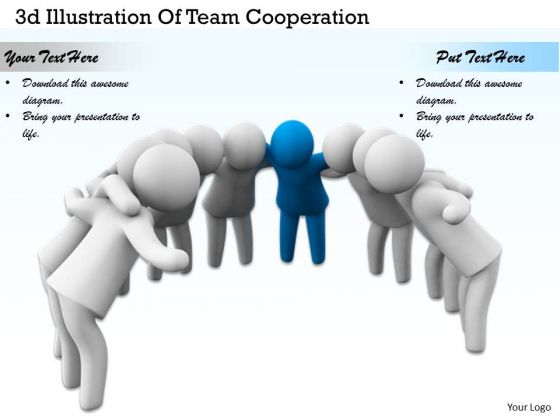 Business Level Strategy 3d Illustration Of Team Cooperation Concepts