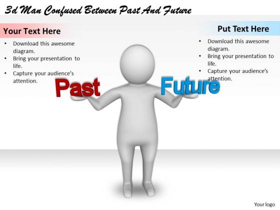 Business Level Strategy 3d Man Confused Between Past And Future Character Modeling Business Level Strategy 3d Man Confused Between Past And Future Character Modeling