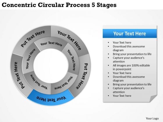 Business Level Strategy Concentric Circular Process 5 Stages Consulting