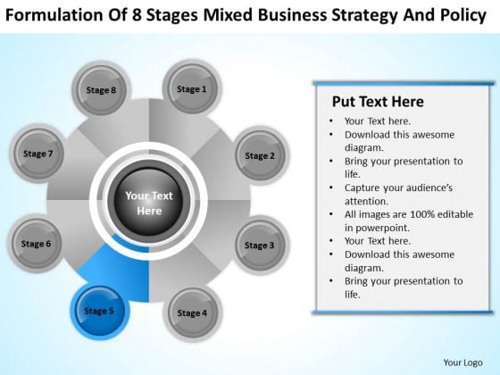 Business Logic Diagram Of 8 Stages Mixed Strategy And Policy PowerPoint Slide Business Logic Diagram Of 8 Stages Mixed Strategy And Policy PowerPoint Slide