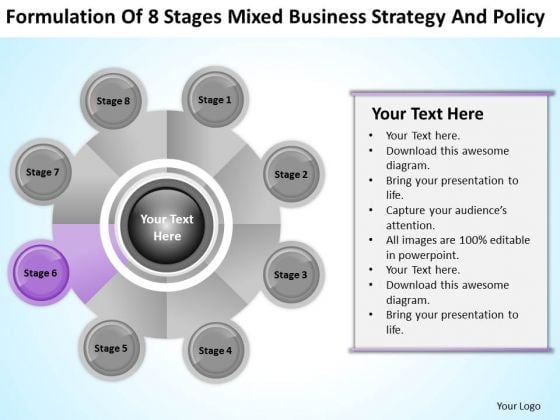 Business Logic Diagram Of 8 Stages Mixed Strategy And Policy PowerPoint Slides Business Logic Diagram Of 8 Stages Mixed Strategy And Policy PowerPoint Slides