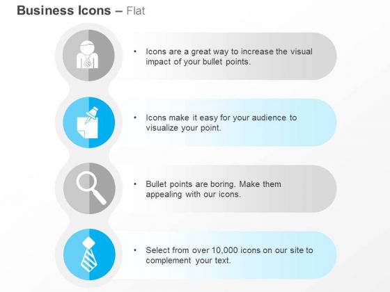 Business Man Post It Notes Magnifier Tie Ppt Slides Graphics Business Man Post It Notes Magnifier Tie Ppt Slides Graphics