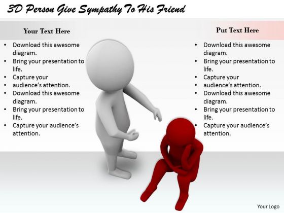 Business Management Strategy 3d Person Give Sympathy To His Friend Character Business Management Strategy 3d Person Give Sympathy To His Friend Character