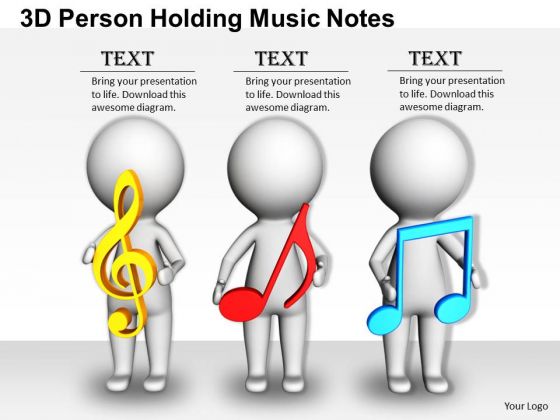 Business Management Strategy 3d Person Holding Music Notes Character Business Management Strategy 3d Person Holding Music Notes Character
